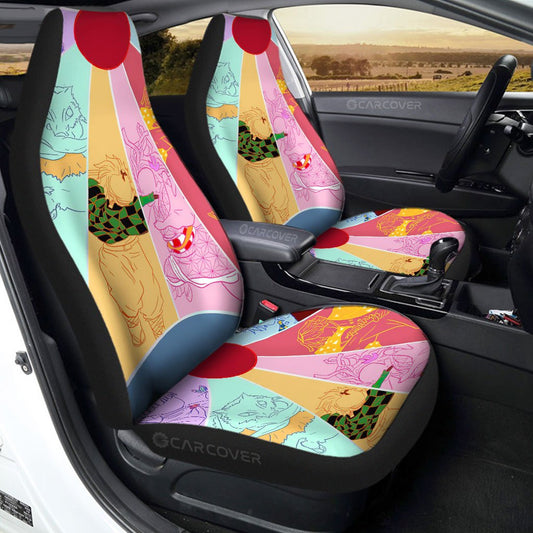 Hanadafu Demom Slayer Car Seat Covers Custom Anime Car Accessories