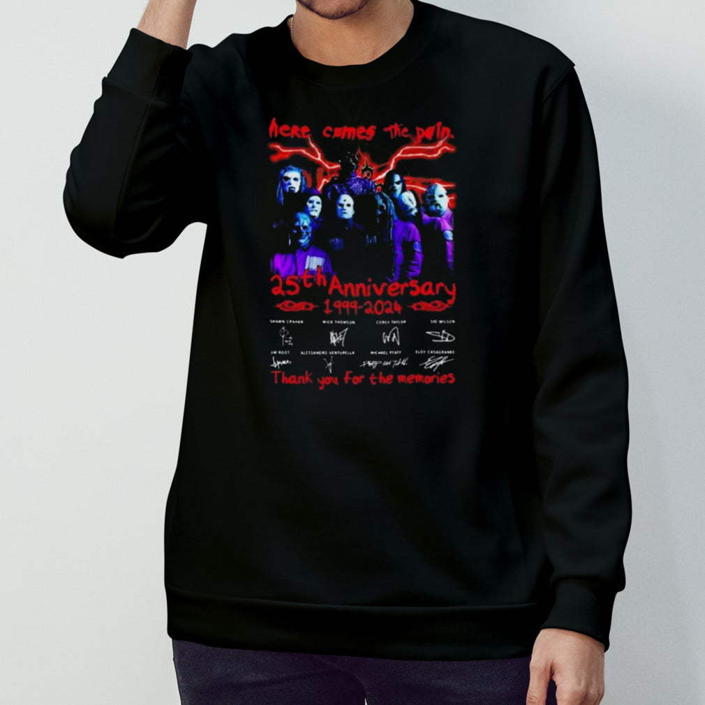 Here Comes The Pain 25th Anniversary 1999-2024 Slipknot Thank You For The Memories T-Shirt