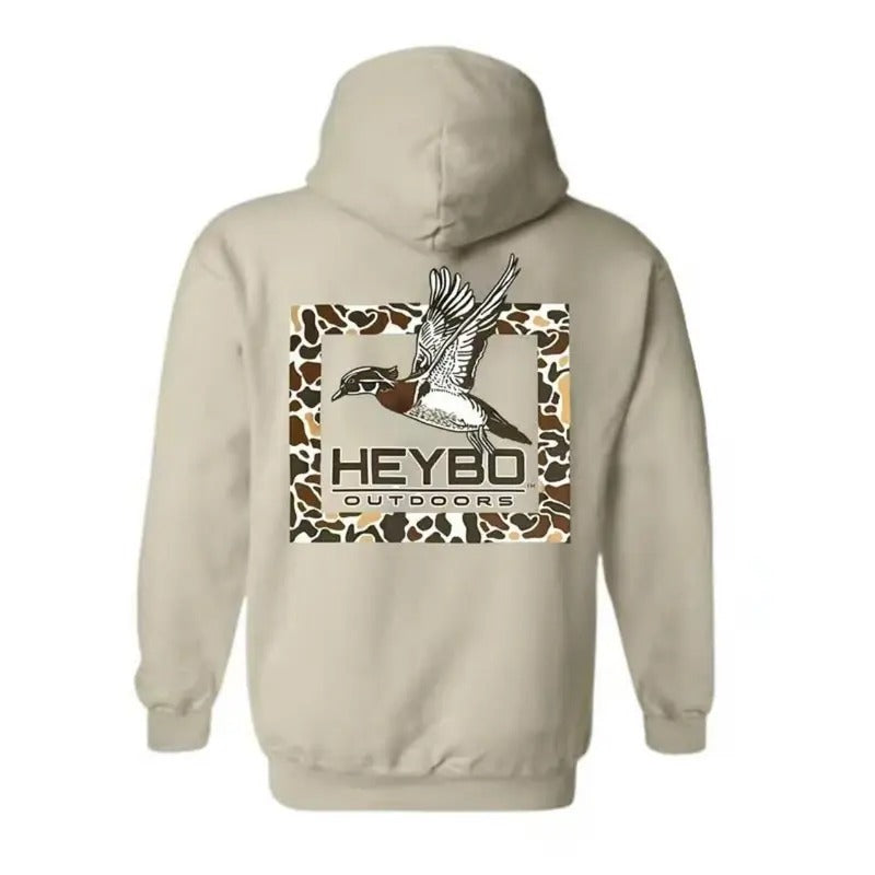 Heybo Outdoors Phesant Ducks Hoodie,  Classic Graphic Quote Sweatshirt, Unisex Hoodie Gift for Outdoor Enthusiasts Casual Hoodie, Trendy Hoodie Tops Menswear