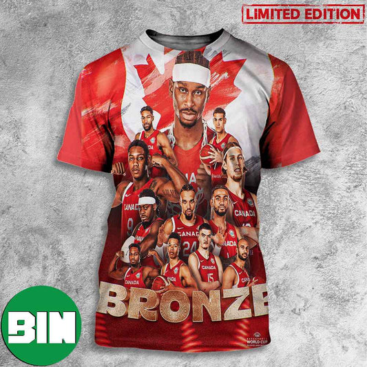 History Written Cananda Win Their First Ever FIBA Basketball World Cup Medal 2023 3D T-Shirts