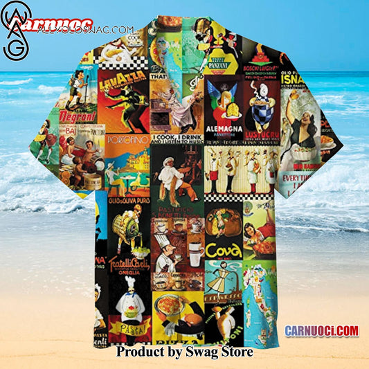 I Love Italian Food Custom Design Hawaiian Shirt