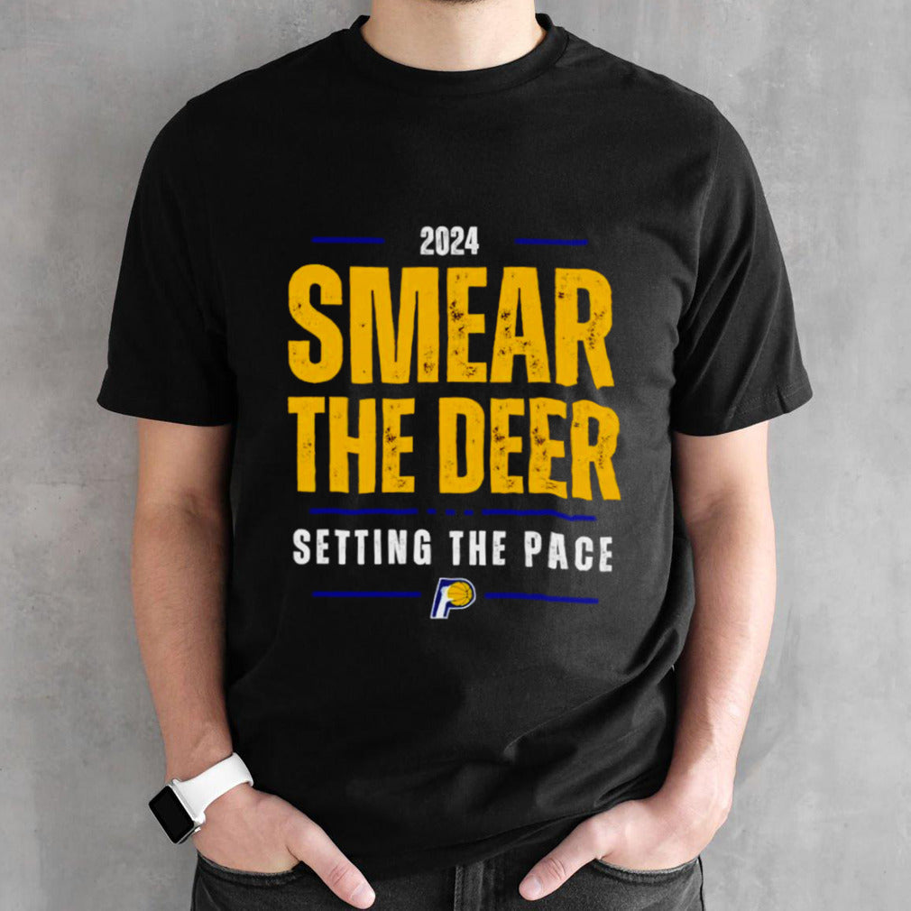 Indiana Pacers 2024 smear the deer setting the pace shirts