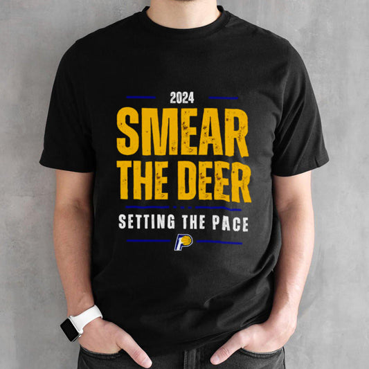 Indiana Pacers 2024 smear the deer setting the pace shirts