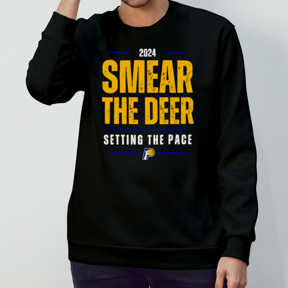Indiana Pacers 2024 smear the deer setting the pace shirts