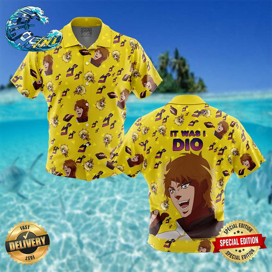 It Was I Dio Jojo's Bizarre Adventure Button Up Hawaiian Shirt