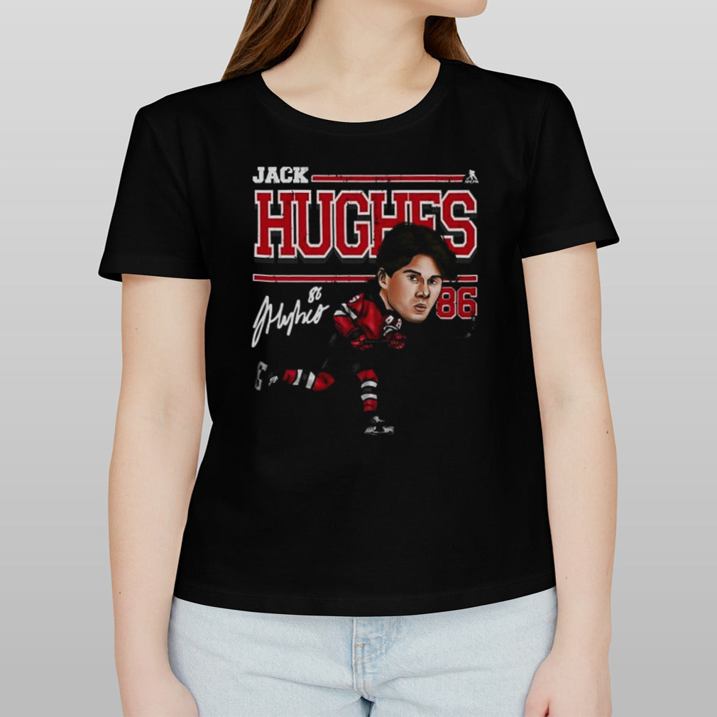 Jack Hughes New Jersey Cartoon T Shirt