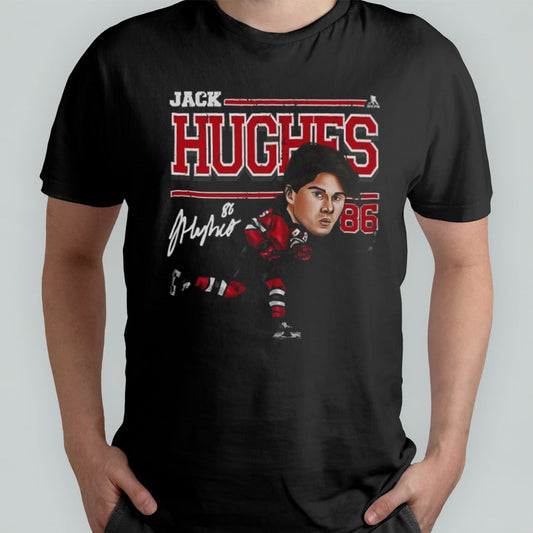 Jack Hughes New Jersey Cartoon T Shirt
