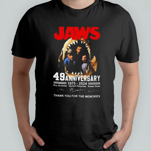 Jaws 49th Anniversary 1975 2024 Thank You For The Memories Signatures shirt