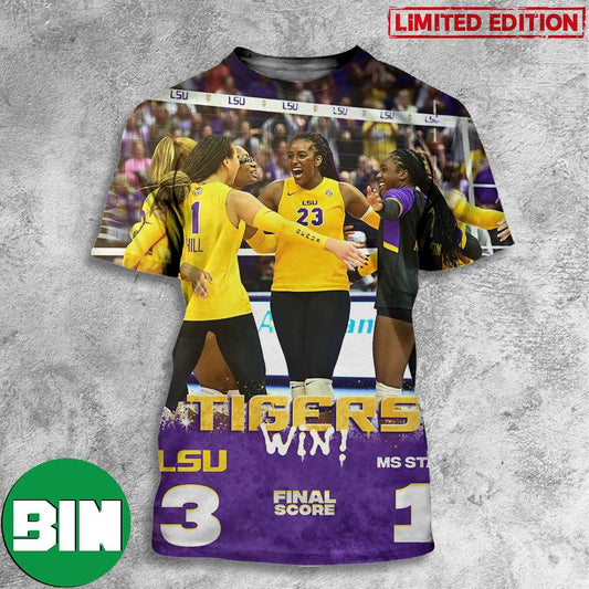 LSU Tigers Win 3-1 In SEC Home Games LSU Volleyball 3D T-Shirts