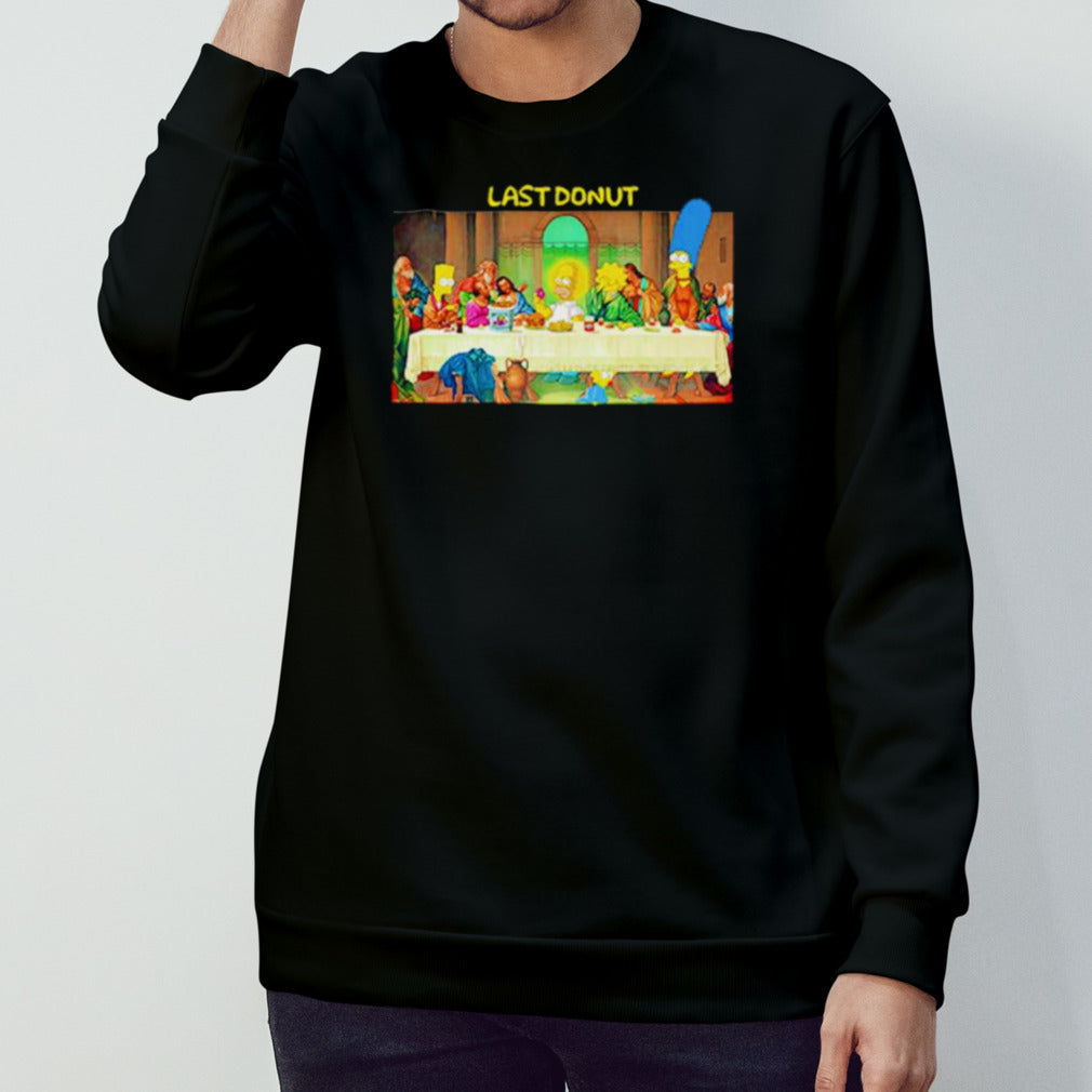 Last donut Simpsons the last supper parody shirt