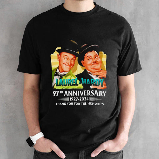 Laurel and Hardy 97th anniversary 1927-2024 thank you for the memories shirts