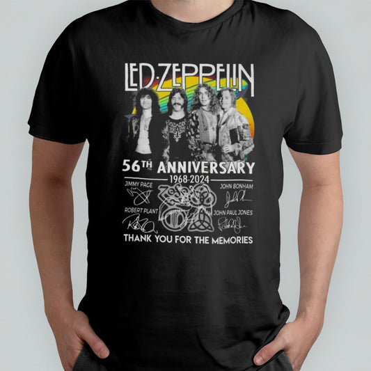 Led Zeppelinaca 56th Anniversary 1968-2024 Thank You For The Memories Signatures Shirt