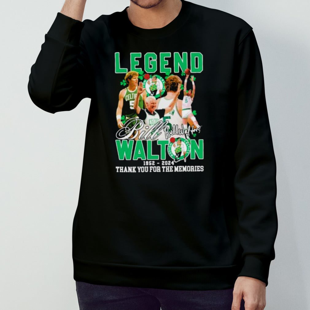 Legend Bill Walton Boston Celtics 1952-2024 Thank You For The Memories Signature Shirt