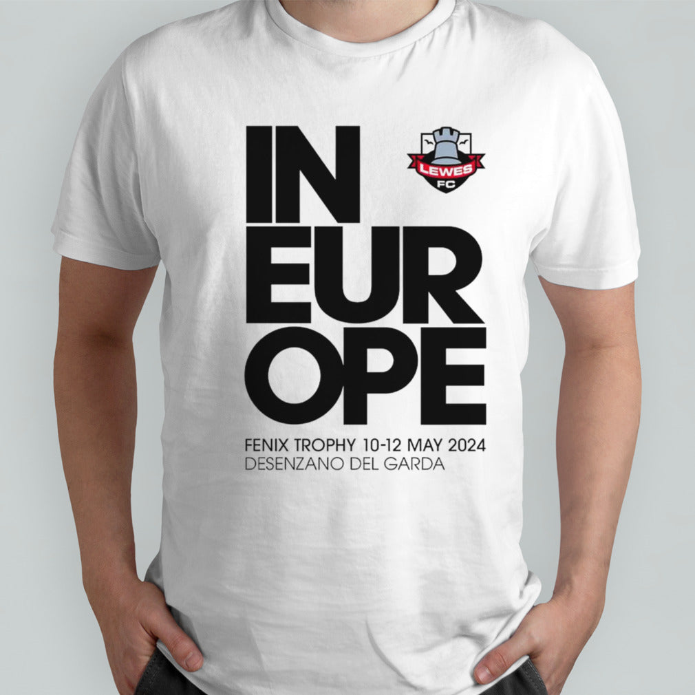 Lewes FC in eur ope shirts