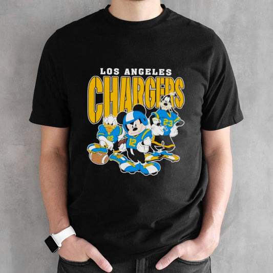 Los Angeles Chargers Mickey Donald Duck And Goofy Football Team 2024 T-shirts
