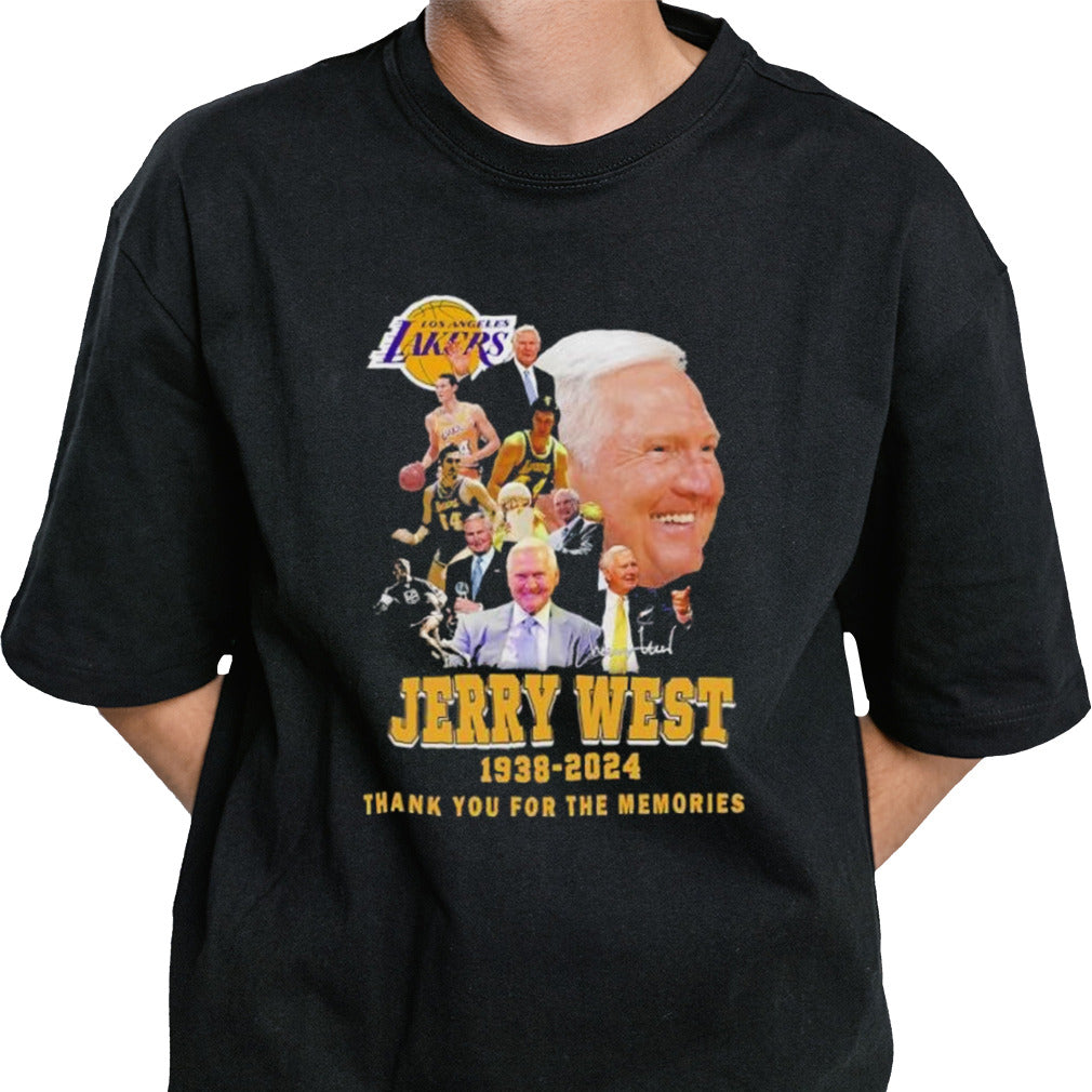 Los Angeles Dodgers Rip Jerry West 1938-2024 Thank You For The Memories Signature Shirt