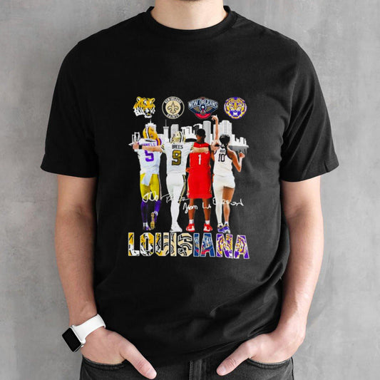 Louisiana Sport Team Champions 2024 Skyline Signatures Shirts