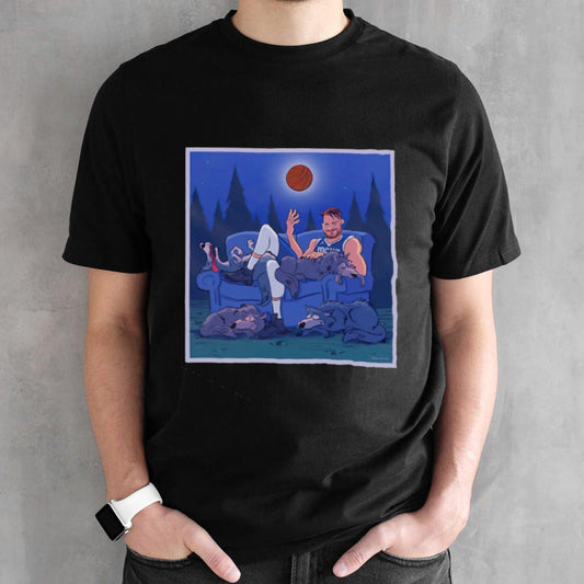 Luka DonÄiÄ‡ Dallas Mavericks playing with wolf moonlight shirt