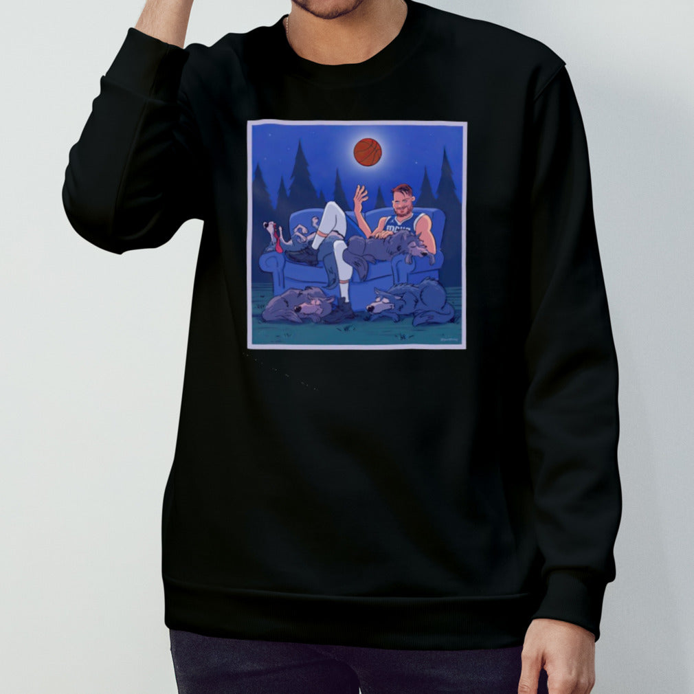 Luka DonÄiÄ‡ Dallas Mavericks playing with wolf moonlight shirt