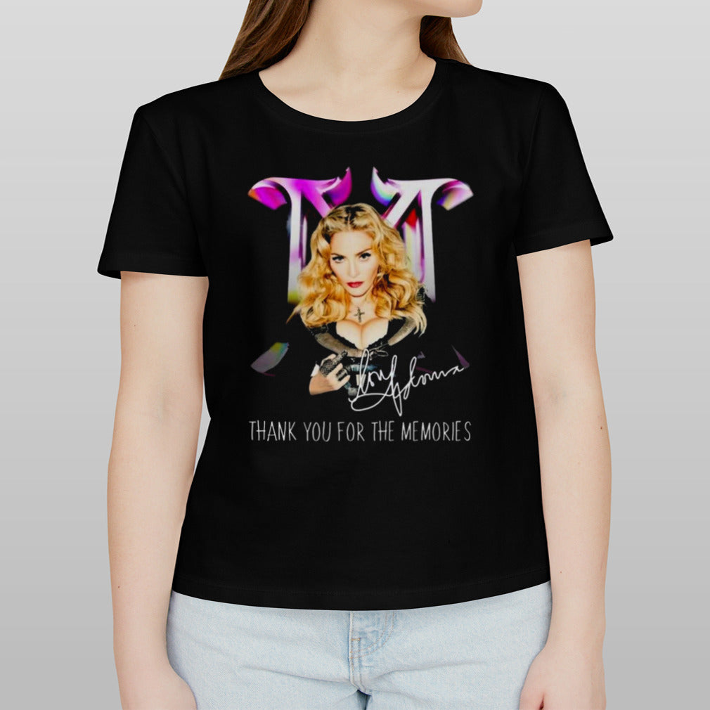Madonna Long Signature Thank You For The Memories Signature T-Shirt
