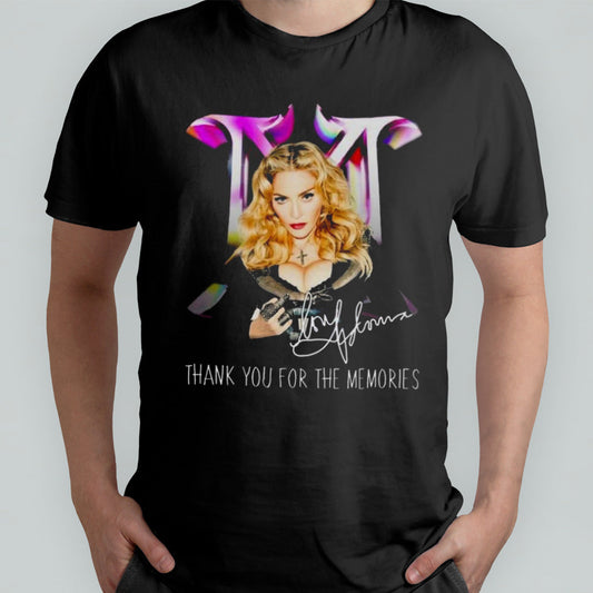 Madonna Long Signature Thank You For The Memories Signature T-Shirt