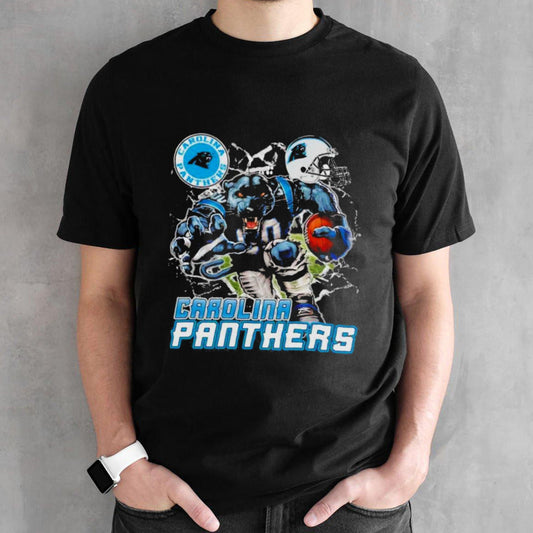 Mascot Breaking Through Wall Carolina Panthers Vintage Shirts