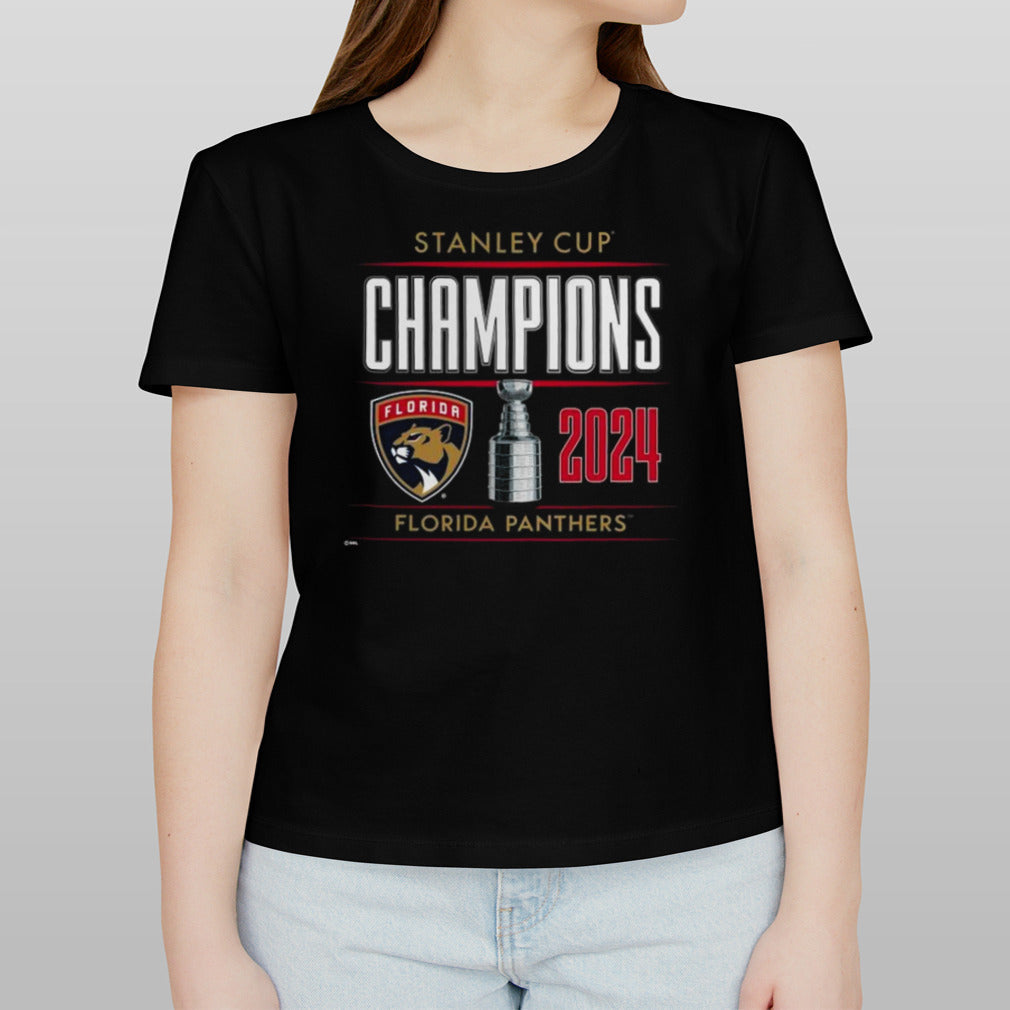 Menâ€™s Florida Panthers Fanatics Black 2024 Stanley Cup Champions Shirt