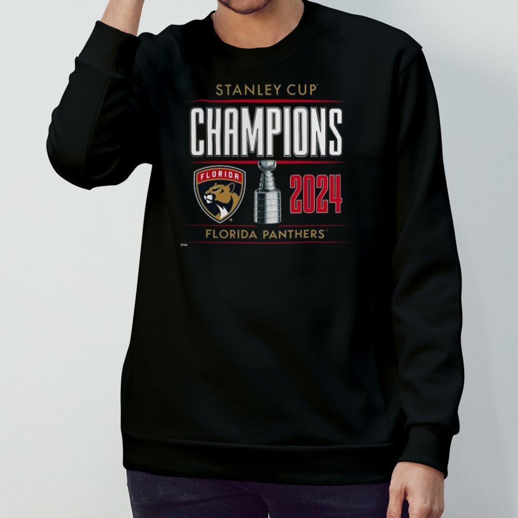 Menâ€™s Florida Panthers Fanatics Black 2024 Stanley Cup Champions Shirt
