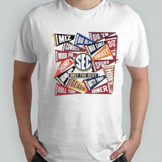 Menâ€™s SEC Pennants Only The Best T-shirt