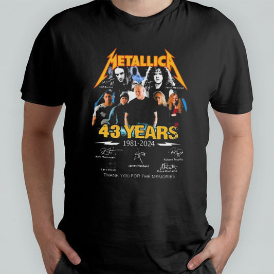 Metallica 43 Year 1981 2024 Thank You For The Memories Signatures shirt