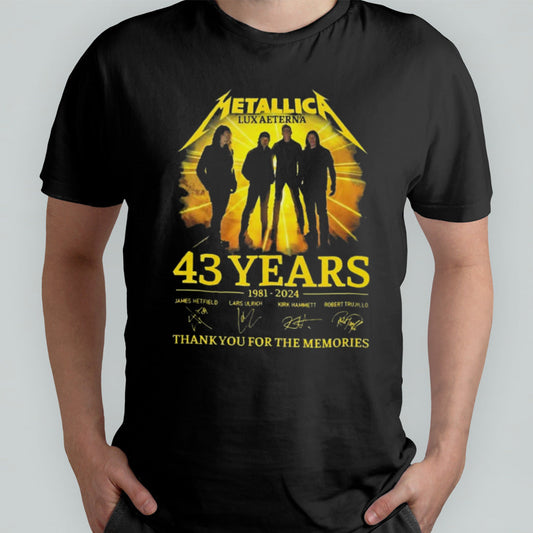 Metallica 43 Year Thank You For The Memories Signatures shirt