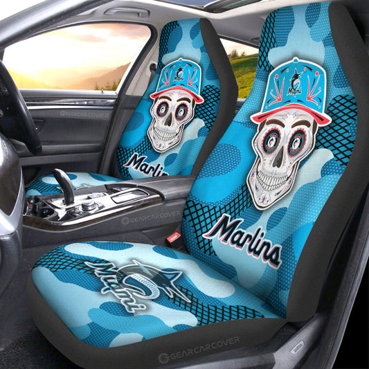 Miami Marlins Car Seat Covers Skull Theme Collection