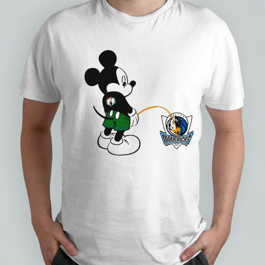 Mickey Boston Celtics Piss On Dallas Mavericks Shirt