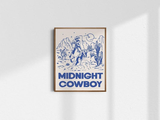 Midnight Cowboy, GiclÉE Fine Art Print, Wild West Art, Cowboy Art, Vintage Cowboy Decor, Poster Prints No Frame, Gifts For Him Her Wall Art, Dorm Room Decor, Art Posters, Gifts For Birthday Christmas Xmas Landscape Ornaments Decoration