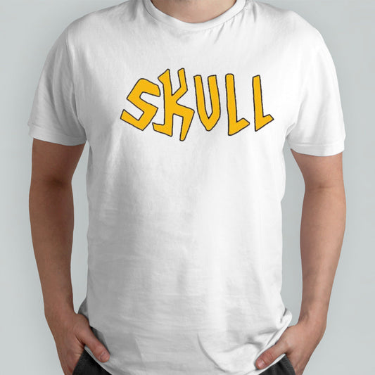 Mikey Day wearing Butthead skull shirts