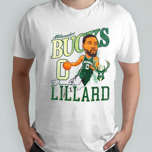 Milwaukee Bucks Damian Lillard Caricature shirts