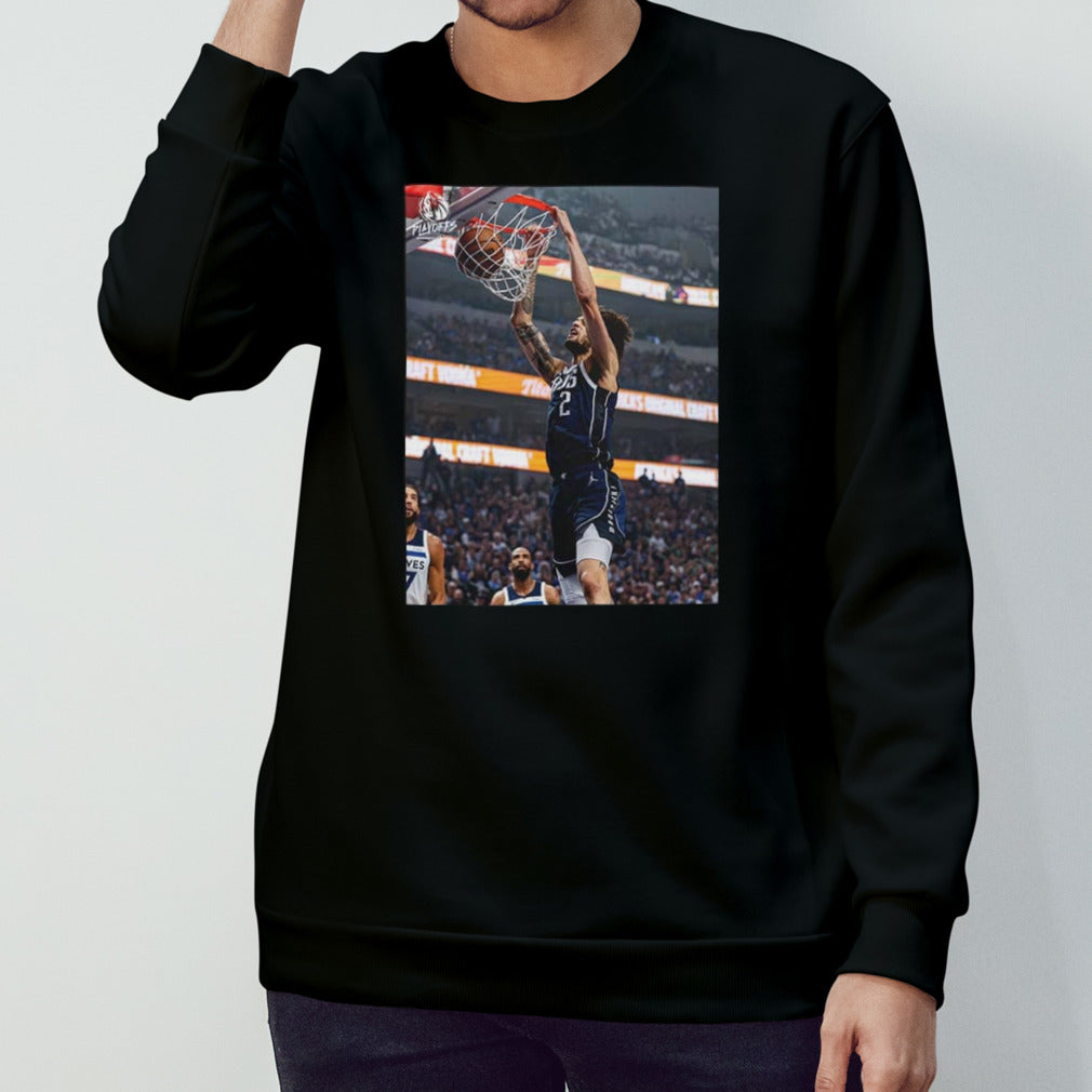 Moment NBA 2024 Poster Dereck Lively II Slam Dunk In Battle Dallas Mavericks Vs Minnesota Timberwolves shirt