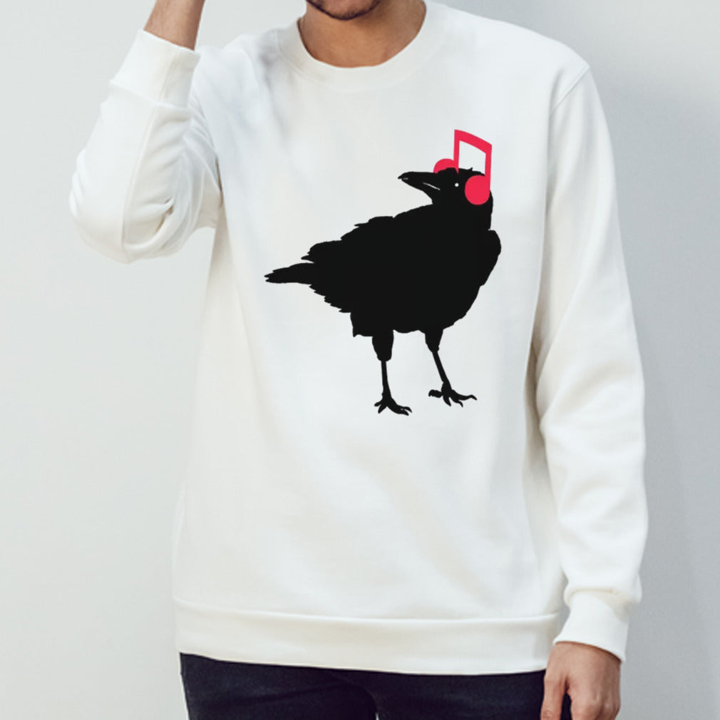 Music Bird Crow Musical Note A Black Crow A Red Headphone shirt