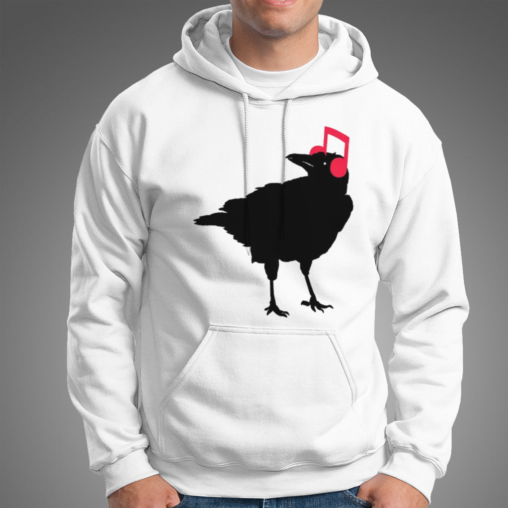 Music Bird Crow Musical Note A Black Crow A Red Headphone shirt