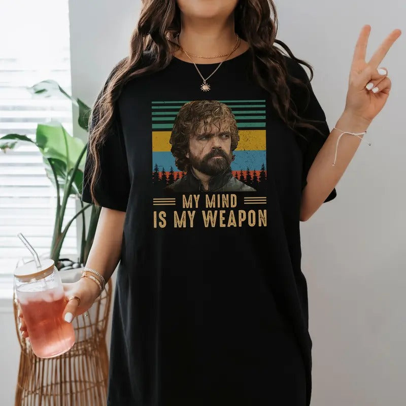 My Mind Is My Weapon Vintage T-Shirt, Tyrion Lannister Lovers Ceramic Tee GOT