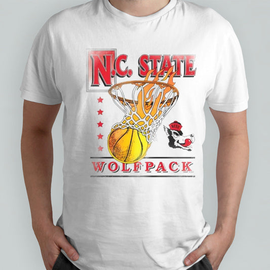 NC State Wolfpack basketball net fire shirts