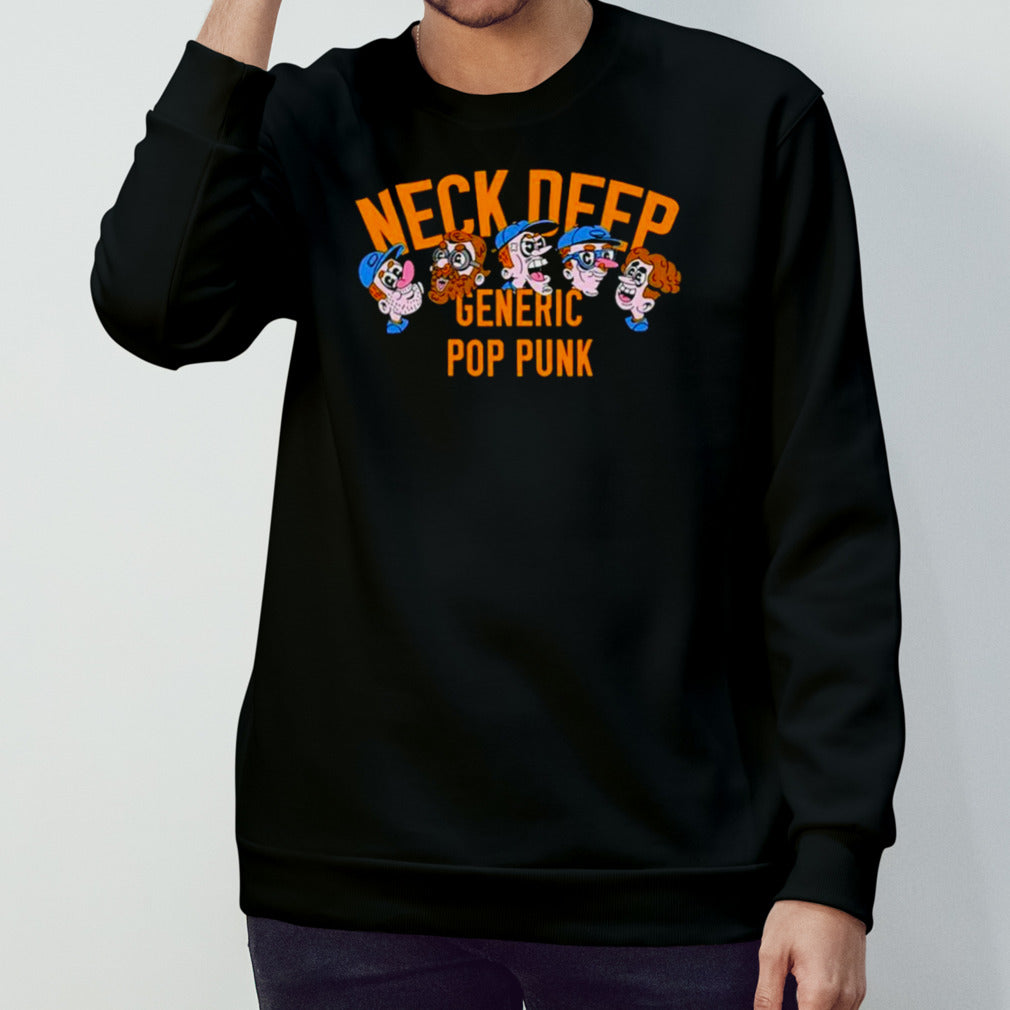 Neck deep generic pop punk cartoon faces shirts