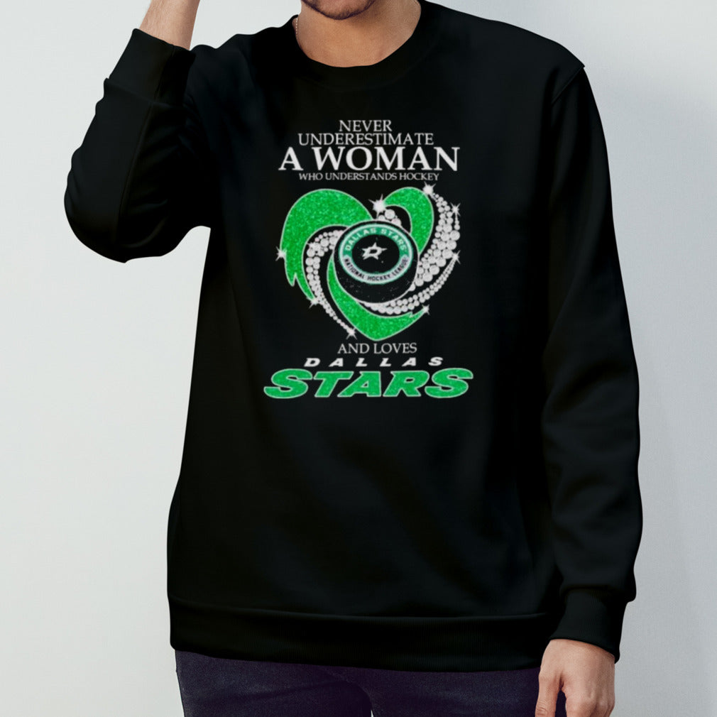 Never Underestimate A Woman Who Understands Hockey And Loves Dallas Stars Diamonds 2024 Shirt