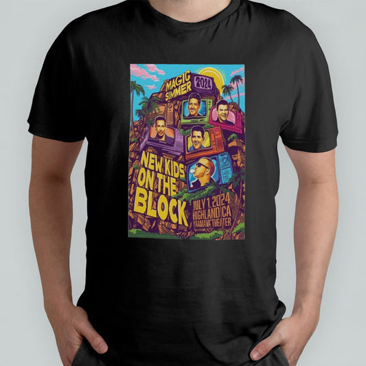New Kids On The Block July 1 2024 Highland CA Poster Shirt