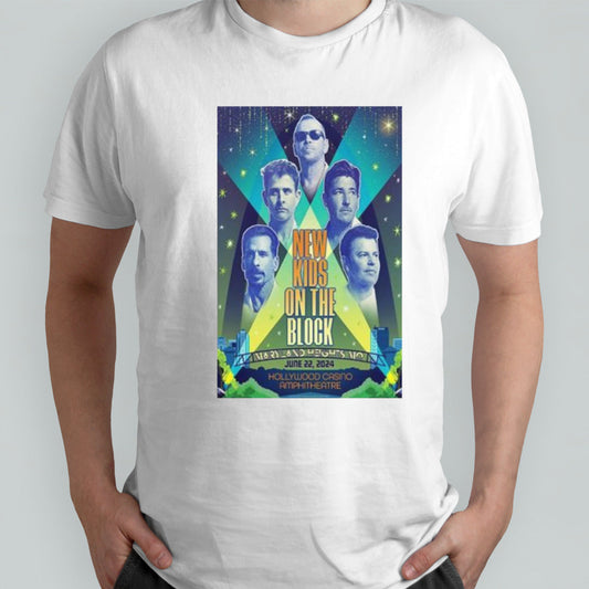 New Kids On The Block June 22 2024 Hollywood Casino Amphitheatre Maryland Heights MO Poster Shirt