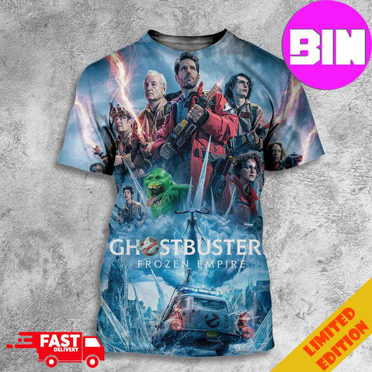 New Poster For Ghostbusters Frozen Empire In Theaters On March 22 3D T-Shirts