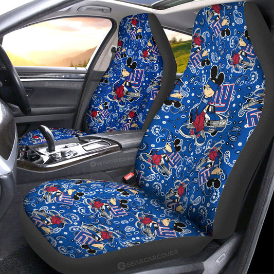 New York Giants Car Seat Covers Cartoon Theme Collection