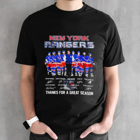 New York Rangers Team Players Thanks For A Great Season Signatures Shirt
