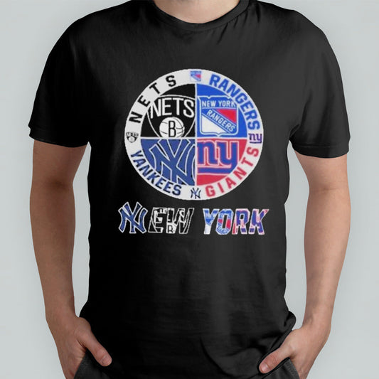 New York Yankees NY Giants NY Rangers Brooklyn Nets Proud City Sport Fan T-Shirt
