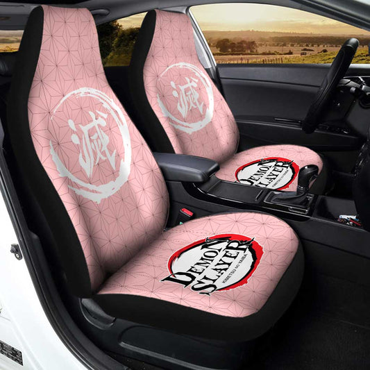 Nezuko Uniform Car Seat Covers Custom Demon Slayer Anime Car Interior Accessories